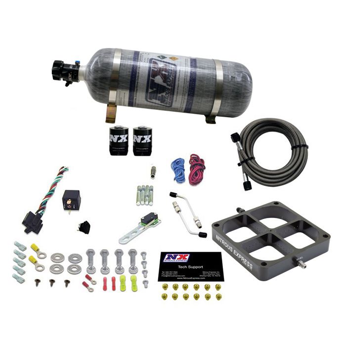 Nitrous Express NX 63980-12 Billet 8500 Single Stage 100-500 HP Transversal Plate System w/12lb Carbon Bottle
