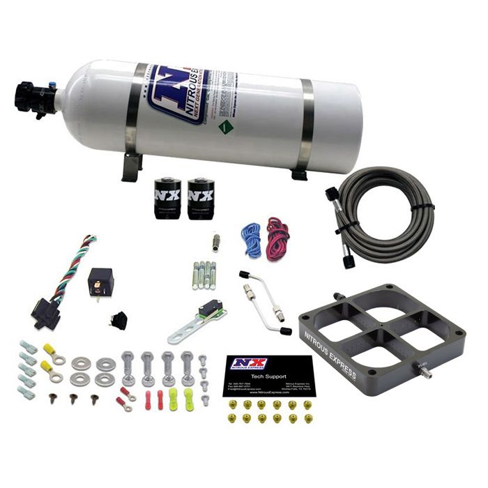 Nitrous Express NX 63980-15 Billet 8500 Single Stage 100-500Hp Cross Plate System w/15lb Bottle