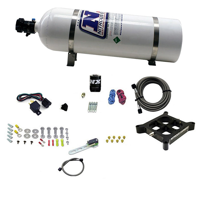 Sistema de placa con travesaño de aluminio mecanizado Dry Single Stage 100-500 CV brida 4150 15LB Nitrous Express NX 66142-15