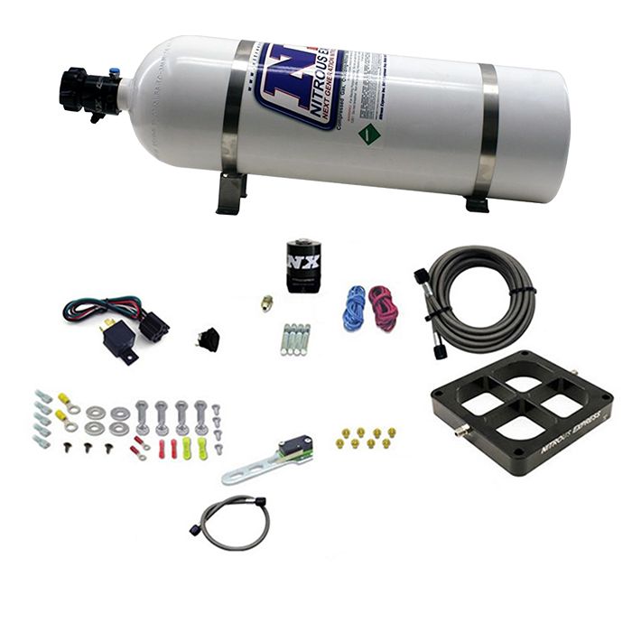 Sistema de placas transversales Billet, etapa única seca, 100-500 HP, brida 4500, 15 LB, Nitrous Express NX 66147-15