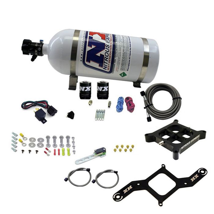 Sistema de placa transversal Billet de doble etapa en seco 100-1000HP Brida 4150 10LB Nitrous Express NX 66242-10