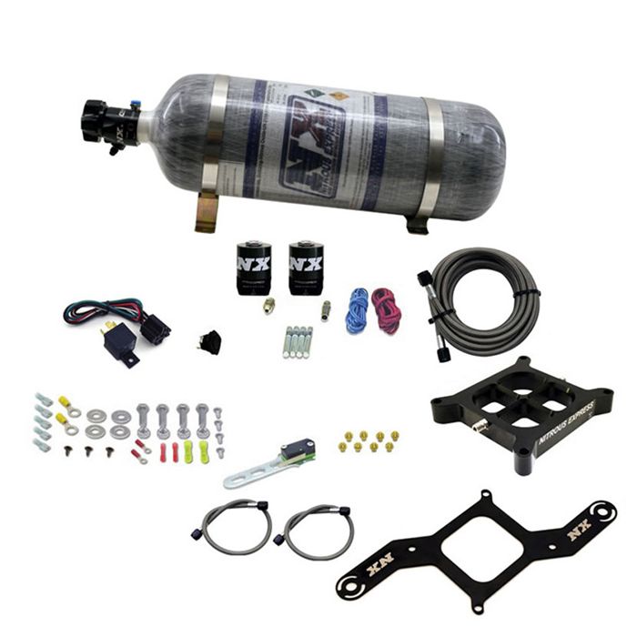 Sistema de placas transversales Billet, doble etapa en seco, 100-1000 HP, brida 4150, 12 LB, Nitrous Express NX 66242-12