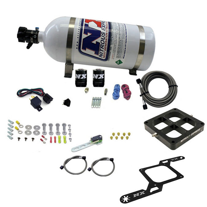 Sistema de placa con travesaño de aluminio mecanizado Dry Dual Stage 100-1000 CV brida 4500 10LB Nitrous Express NX 66247-10