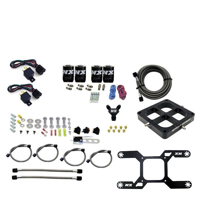 Sistema de placa transversal Billet de cuatro etapas en seco 100-2000HP 4500 Brida sin botella Nitrous Express NX 66447-00