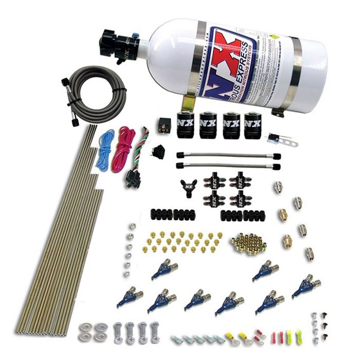 Sistema de óxido nitroso de puerto directo EFI de 8 cilindros para gasolina (200-500 hp) 10 LB Nitrous Express NX 80001EFI-10