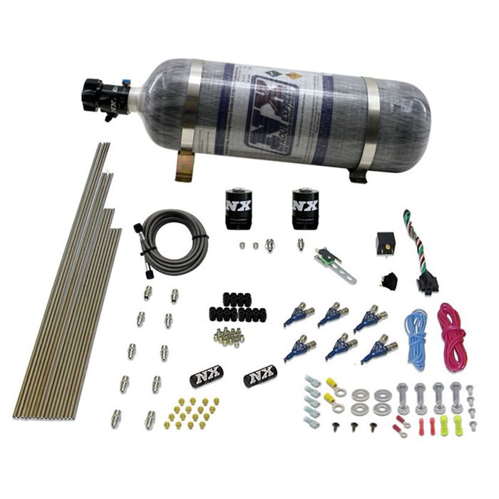 Sistema de inyección directa de gas de 6 cilindros, 150-375 CV, con botella de carbón de 5,4 kg (12 lb), Nitroux Express NX 80006-12