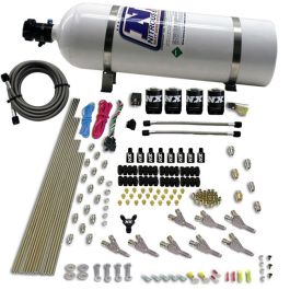 8 Cylinder SSV Direct Port 4 Solenoids with 15Lb Bottle 200-500Hp Jetting Nitrous Express NX 80016-15