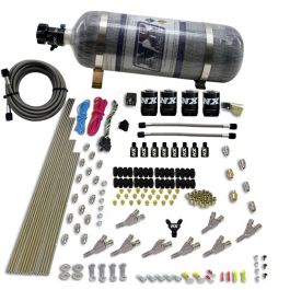 8 Cylinder S.T.D Annular Nozzle Direct Port 4 Solenoids Carburted Applications with 12Lb Carbon Bottle Nitrous Express NX 80018-12