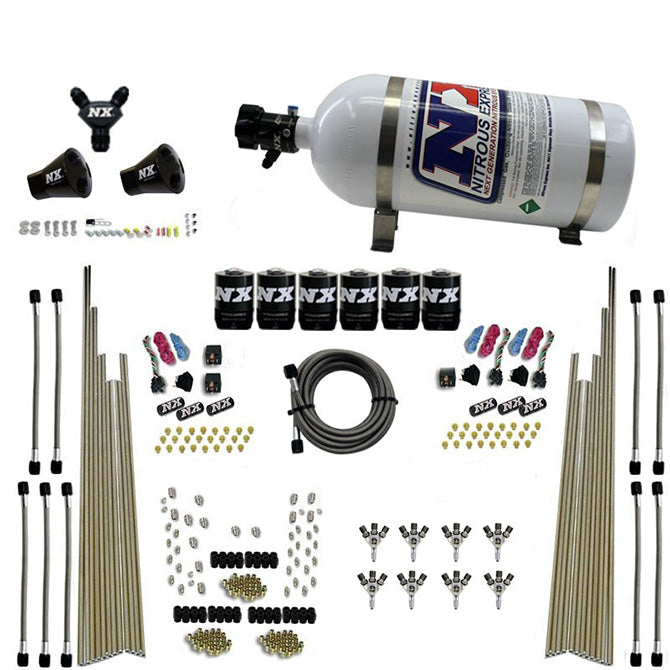 Triple-D Dry Direct Port 8 cilindros 3 etapas secas 6 solenoides 10LB Nitrous Express NX 80020-10