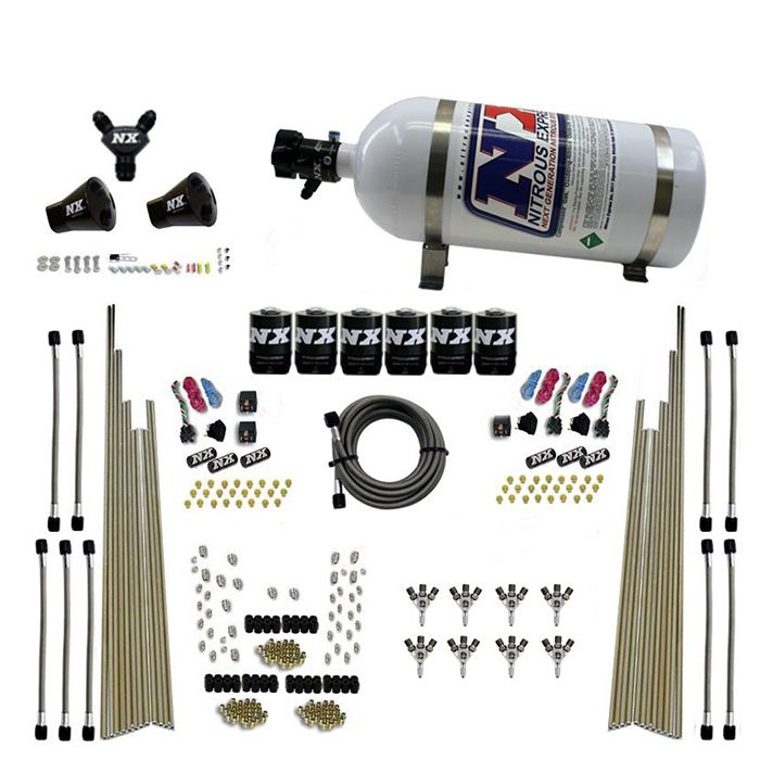 8-cylinder Triple-D dry direct port 3-stage dry 6-solenoid 10 lb Nitrous Express NX 80020-10