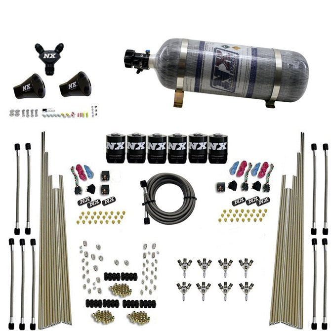 Triple-D Dry Direct Port 8 cilindros 3 etapas secas 6 solenoides 12LB Nitrous Express NX 80020-12