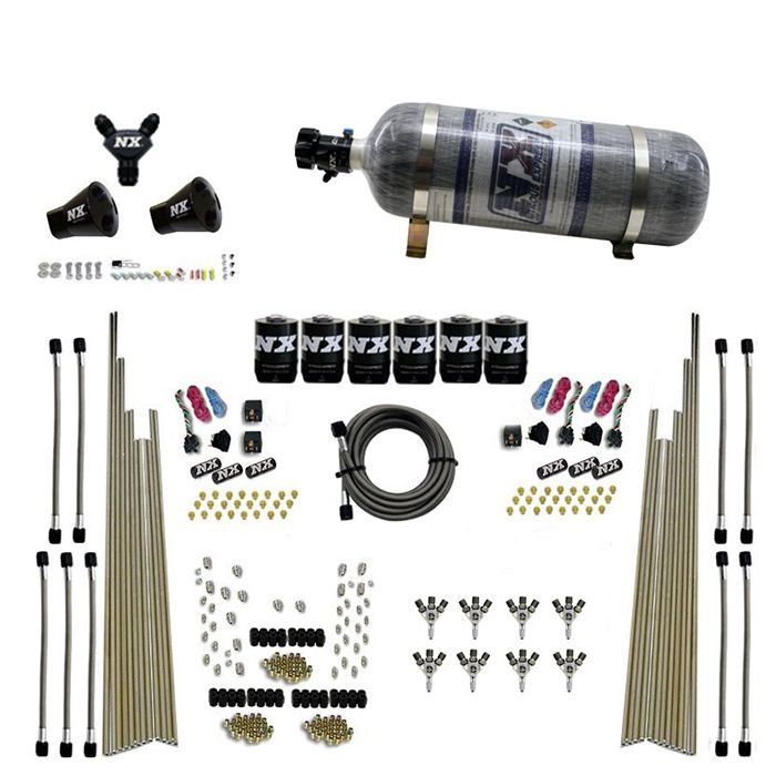 8 cilindros Triple-D Puerto directo seco 3 etapas seco 6 solenoides 12 lb Óxido nitroso Express NX 80020-12