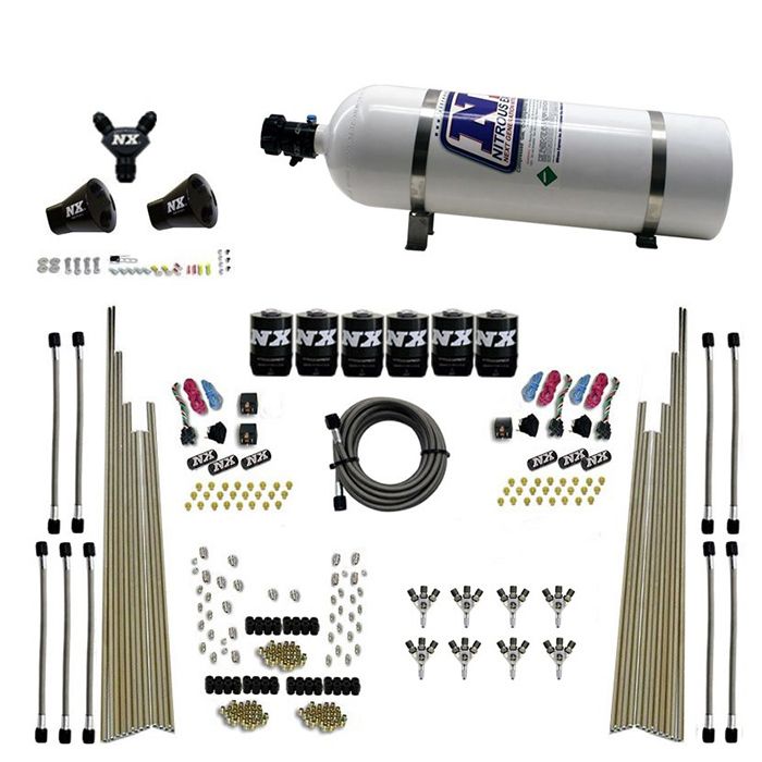 8-cylinder Triple-D Direct Port Dry 3-stage Dry 6 solenoids 15 lb Nitrous Express NX 80020-15