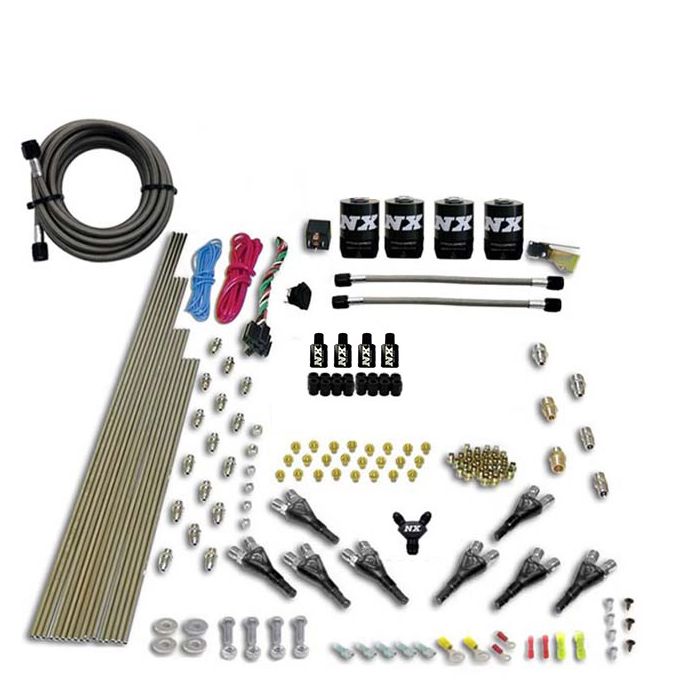 Motor Shark de 8 cilindros con puerto directo y 4 solenoides (200-500 CV) sin botella, Nitrous Express NX 90006-00