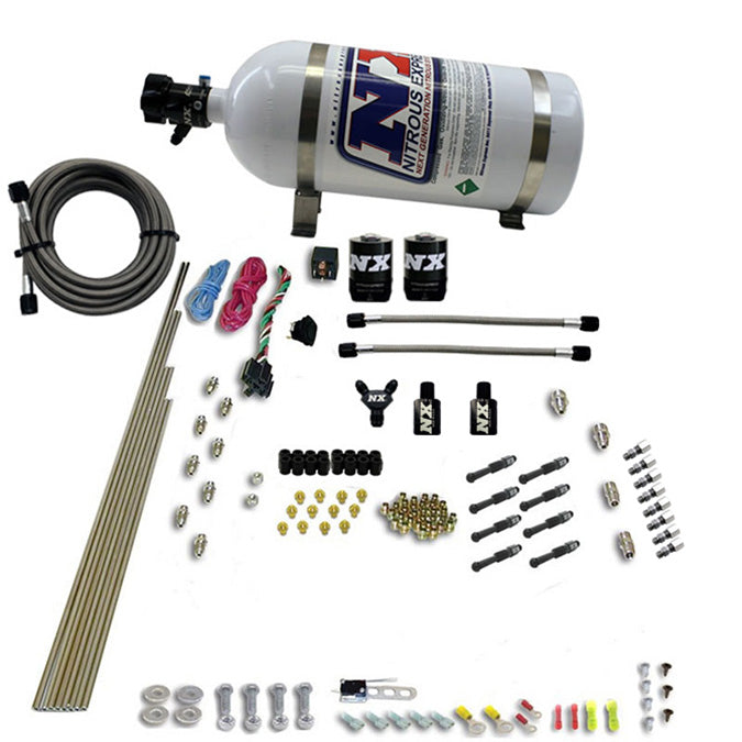 Sistema de nitrous Direct Port seco para 8 cilindros 10LB Nitrous Express NX 93006-10