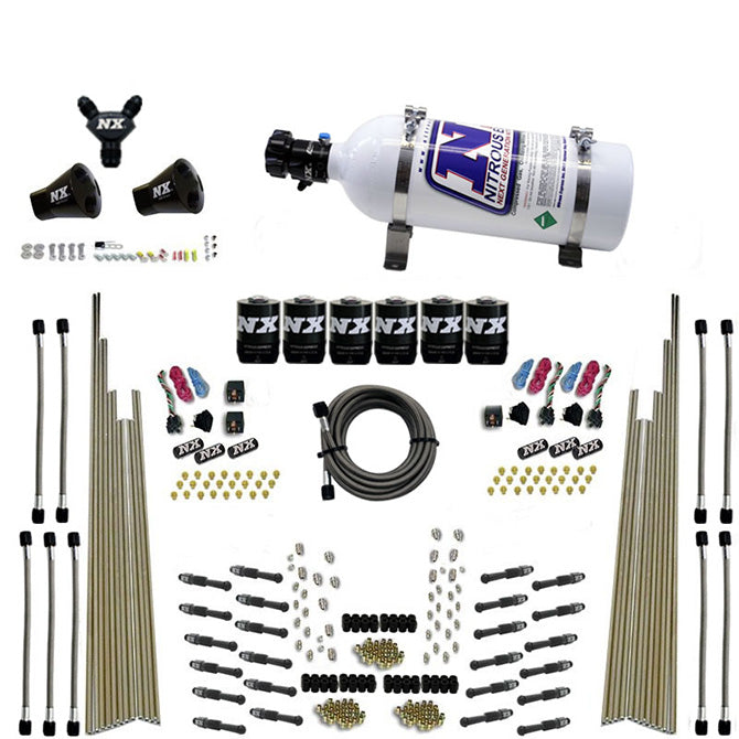 Sistema de nitrous Direct Port seco de tres etapas para 8 cilindros 5LB Nitrous Express NX 93206-05