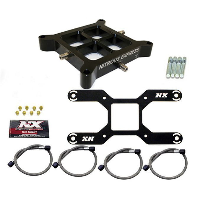 Conversión de placa Crossbar de aluminio mecanizado doble etapa brida 4150 100-1000 CV Nitrous Express NX NX642