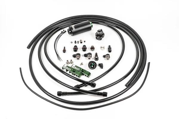 Kit de tuberías para soporte de combustible con filtro de acero inoxidable Radium Engineering para BMW E36 E46