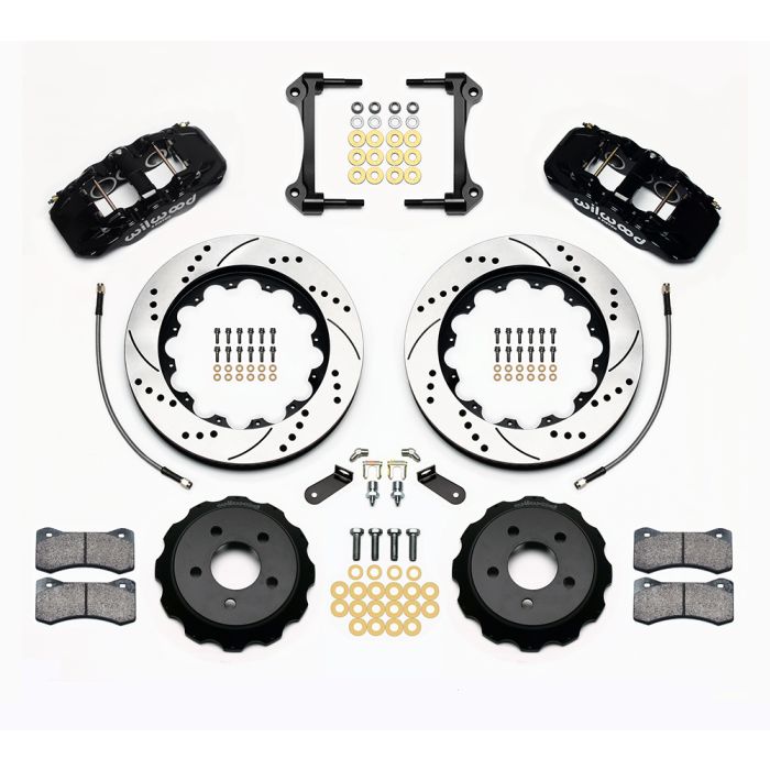 Kit de frenos delanteros grandes Wilwood 140-13886-D AERO6, 14.00, perforados, negros para Ford