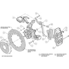 Wilwood 140-13888-D Large Rear Parking Brake Kit AERO4-MC4, 14.00, Drilled, Black for Ford