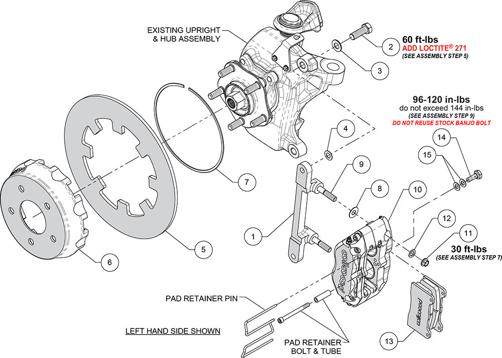 Wilwood 140-17568-DR NDPR Kit de frenos delantero UTV taladrado rojo para Polaris RZR