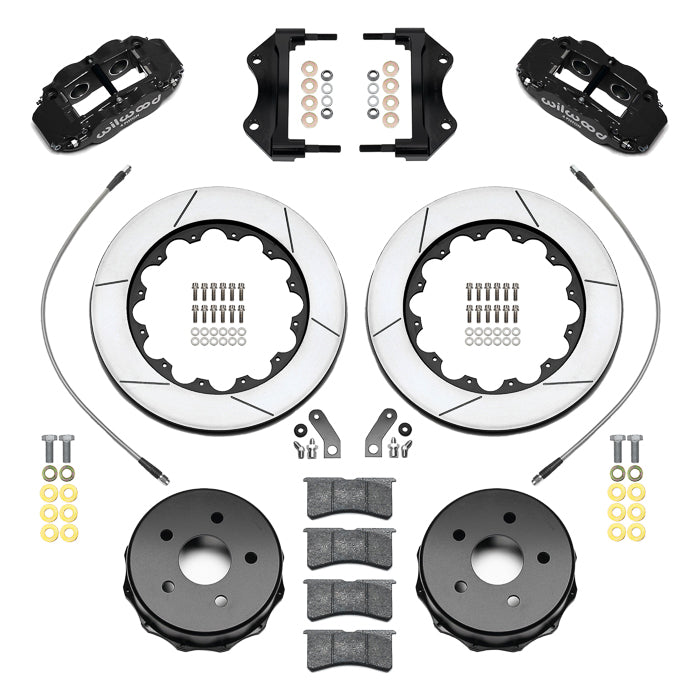 Wilwood 140-18075 Kit de freno trasero big brake Forged Narrow Superlite 4R para freno de mano original 13,5 negro