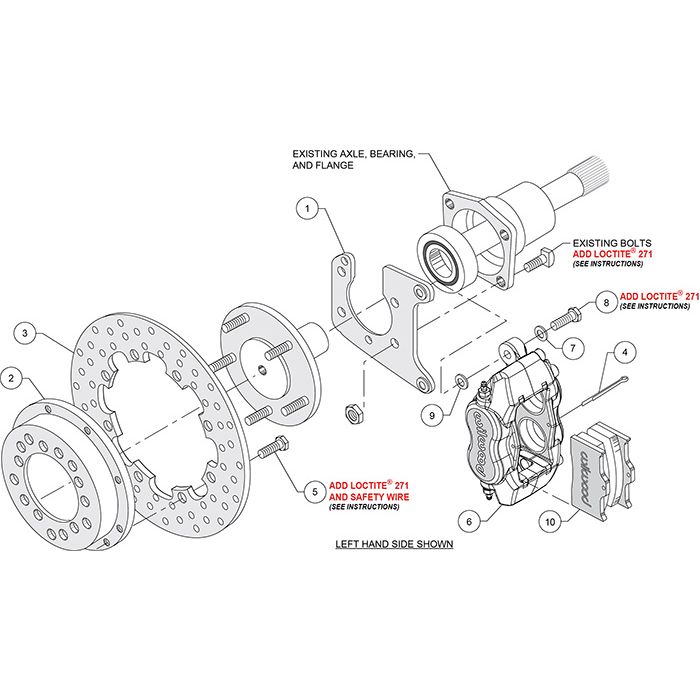 Wilwood 140-5771-BD Forged Dynalite Drilled Rear Drag Brake Kit 2.91