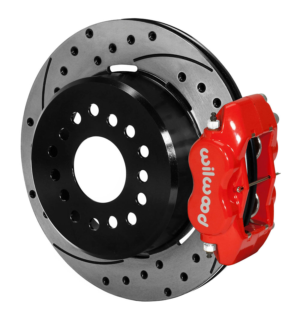 Wilwood 140-9282-DR Kit de freno de mano trasero Forged Dynalite 12,19 taladrado y ranurado rojo