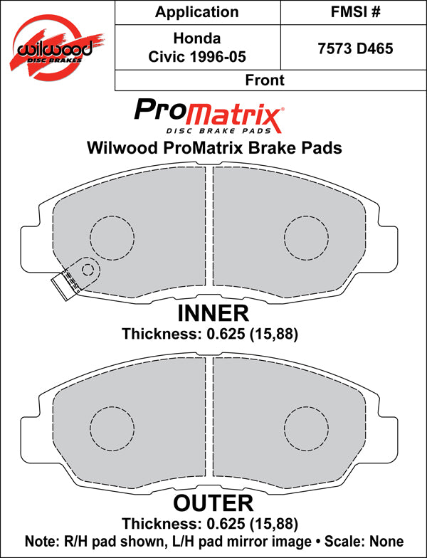 Pastillas de freno Wilwood 150-10-D0465K BP-10 D465 Street Performance Racing Pads 0,63