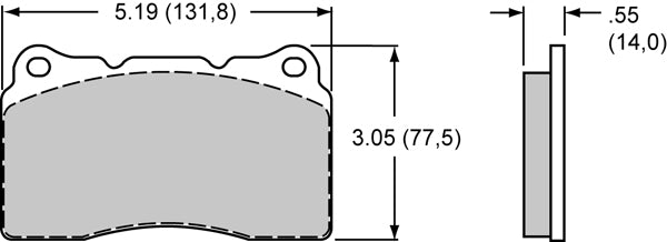 Pastillas de freno Wilwood 150-10-D1001K BP-10 D1001 Street Performance Racing Pads .63