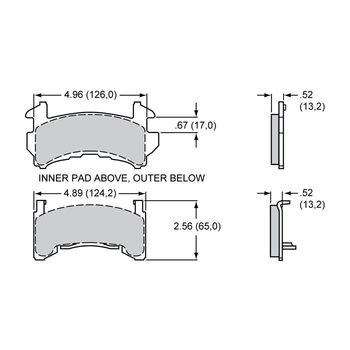 Wilwood 150-20-D154K BP-20 D154 Brake Pads High-performance street competition pads .52
