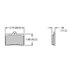 Wilwood 150-28-6211K BP-28 6211 High-Temp Race Brake Pads .44
