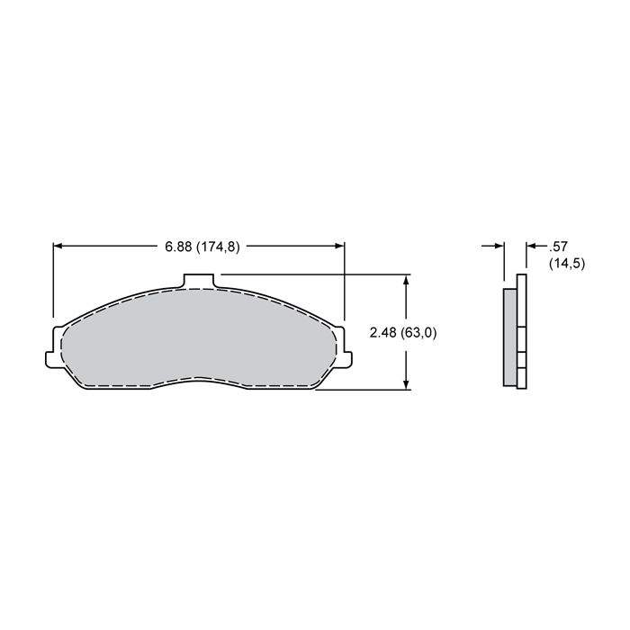 Wilwood 150-30-D0731K BP-30 D731 Brake Pads High Temp Racing Pads .57