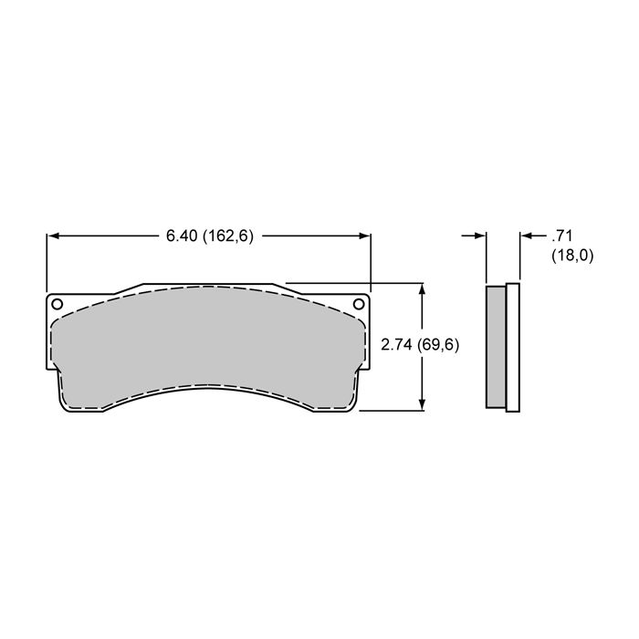 Wilwood 150-9118K BP-10 6318 Street Performance Racing Brake Pads .71