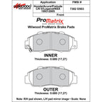 Wilwood 150-D0503K PM ProMatrix D503 Street Performance Racing Brake Pads .68