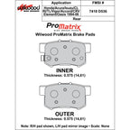Wilwood 150-D0536K PM ProMatrix D536 Street Performance Racing Pads .575 Brake Pads