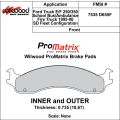 Wilwood 150-D0655FK PM ProMatrix D655F Street Performance Racing Brake Pads .735