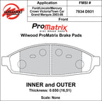 Pastillas de freno Wilwood 150-D0931K PM ProMatrix D931 Street Performance Racing Pads 0,65