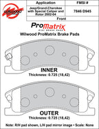 Pastillas de freno Wilwood 150-D0945K PM ProMatrix D945 Street Performance Racing Pads 0,73