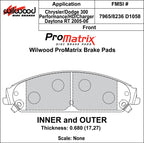 Pastillas de freno Wilwood 150-D1058K PM ProMatrix D1058 Street Performance Racing Pads .68