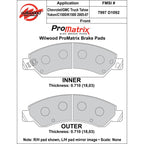 Wilwood 150-D1092KPM ProMatrix D1092 Street Performance Racing Brake Pads .71