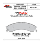 Wilwood 150-D1411K PM ProMatrix D1411 High Performance Street Race Brake Pads .775