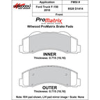 Wilwood 150-D1414K PM ProMatrix D1414 Street Performance Racing Brake Pads .715