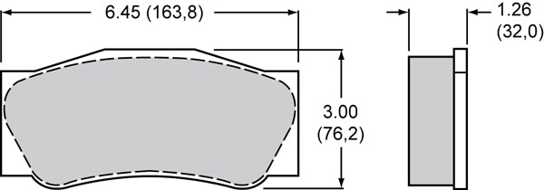 Pastillas de freno Wilwood 15A-10836K PolyMatrix A 4632 de competición para altas temperaturas 1,26