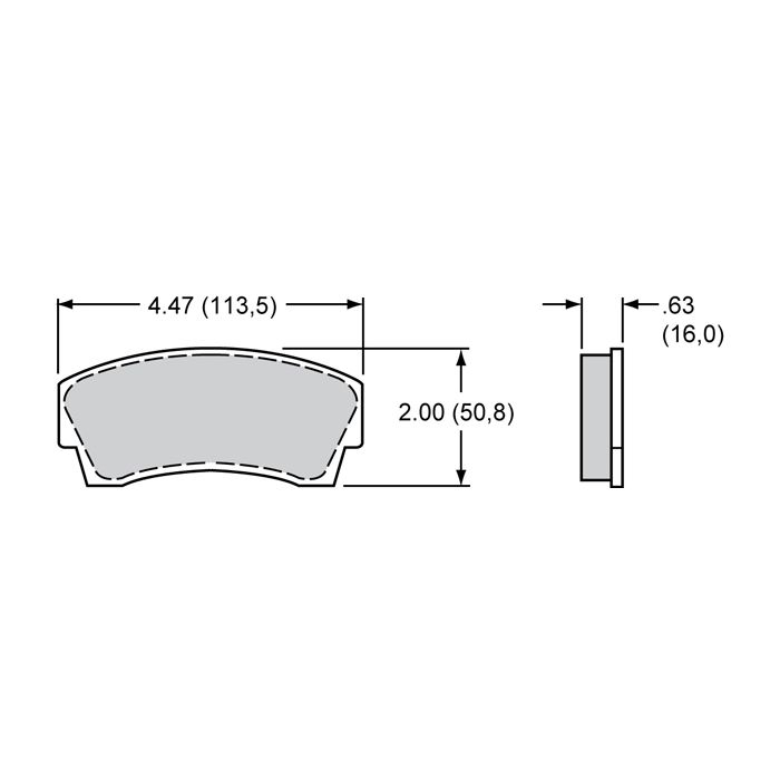 Wilwood 15A-5936K PolyMatrix A 8716 High Temperature Competition Brake Pads .63