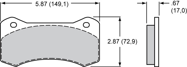 Pastillas de freno Wilwood 15A-9977K PolyMatrix A 6617 de competición de alta temperatura 0,67