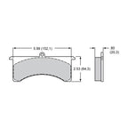 Wilwood 15B-3993K PolyMatrix B 7520 High-Temperature Racing Brake Pads .80