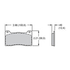Wilwood 15B-9836K PolyMatrix 7812 High Temperature Race Brake Pads .49