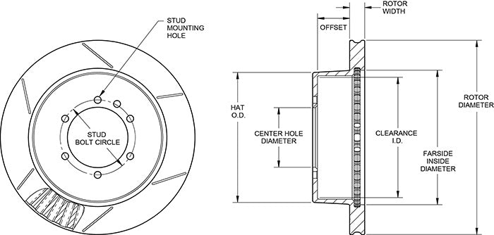 Wilwood 160-15472-GTB Campana para disco de freno ventilado GT 14,25