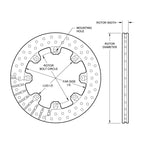 Rotor de paletas Wilwood 160-5865 Ultralite de 32 pulgadas perforado 12.19